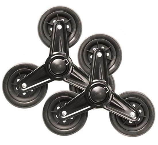 Carrello per Spese di Cantiere - Pneumatici Sostitutivi - Acciaio Inox/Rubber - Resistenti agli Sforzi - 2 Pezzi - Diametro Ruote 9 cm - Carrello da Cantiere