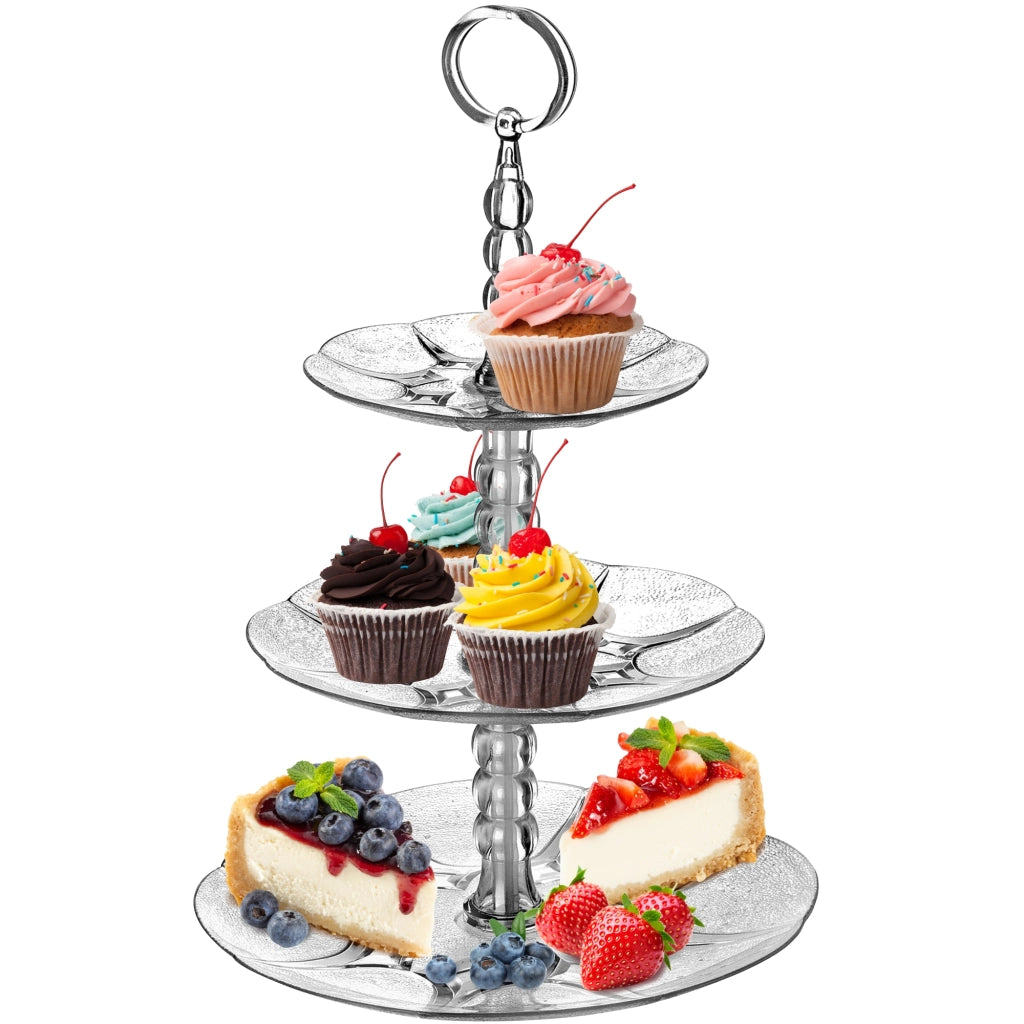 Alzata per torta di frutta grande KADAX a 3 livelli, rotonda