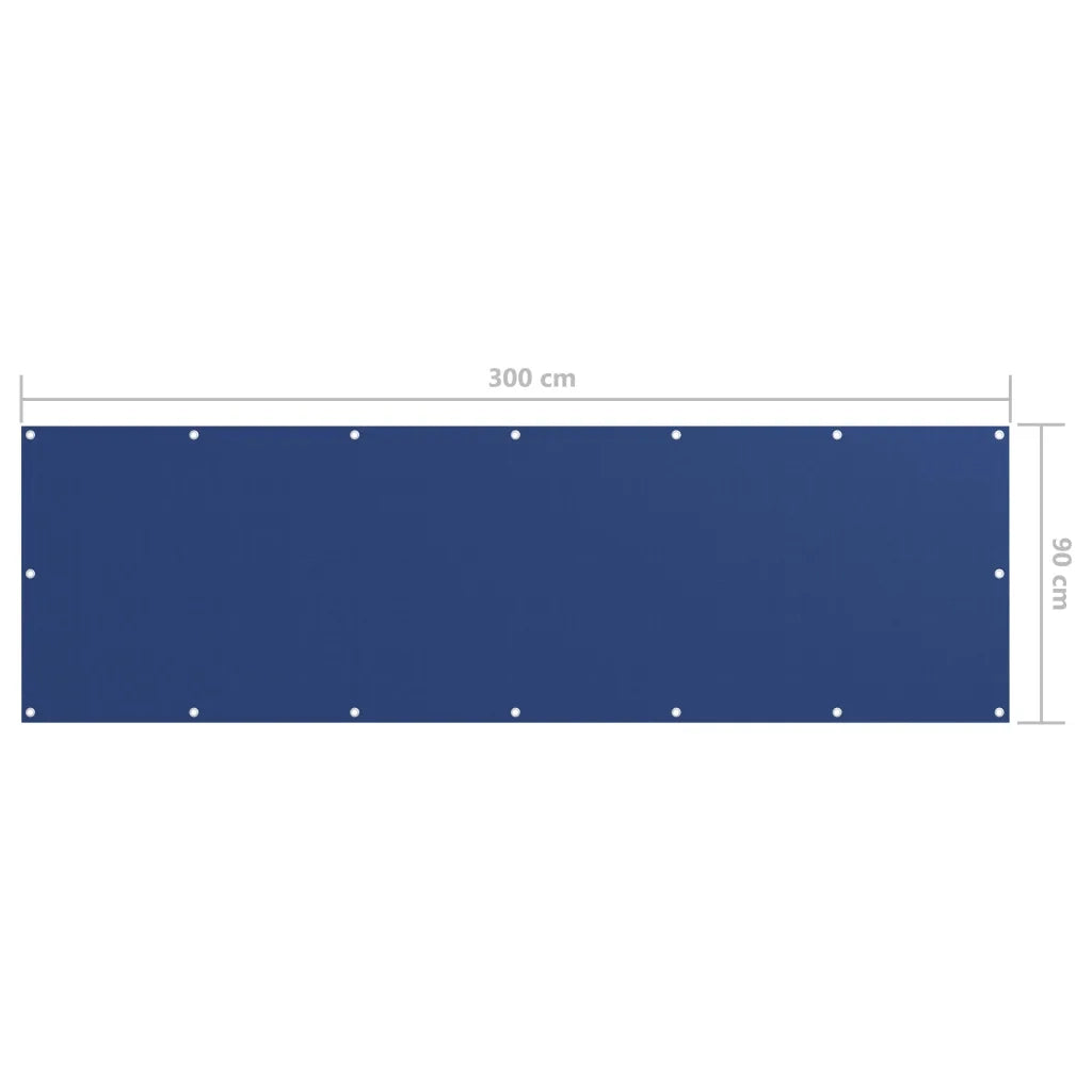 Paravento da Balcone-Pannello per balcone Blu 90x300 cm in Tessuto Oxford