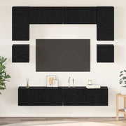 Set mobile TV 8 pcs Rovere Nero Legno multistrato 3393334