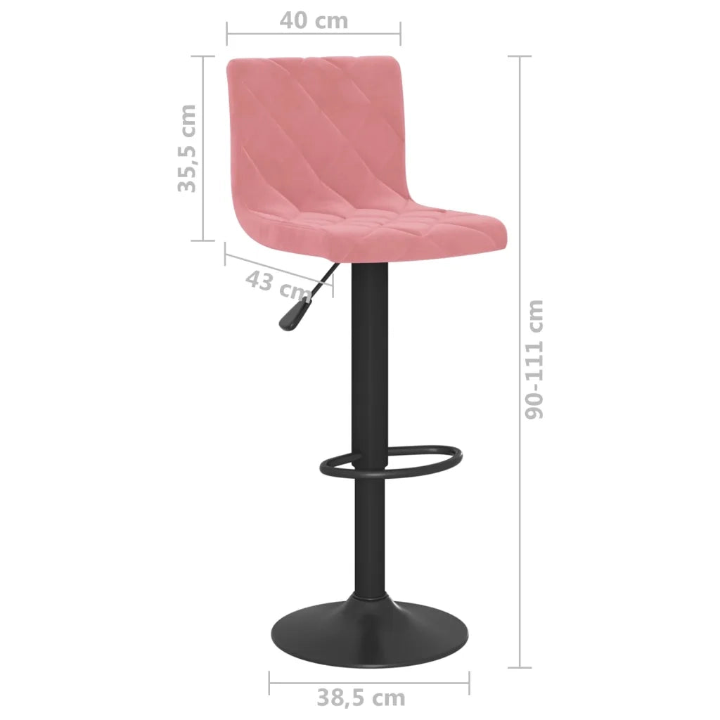 vidaXL Sgabelli da Bar 2 pz Rosa in Velluto