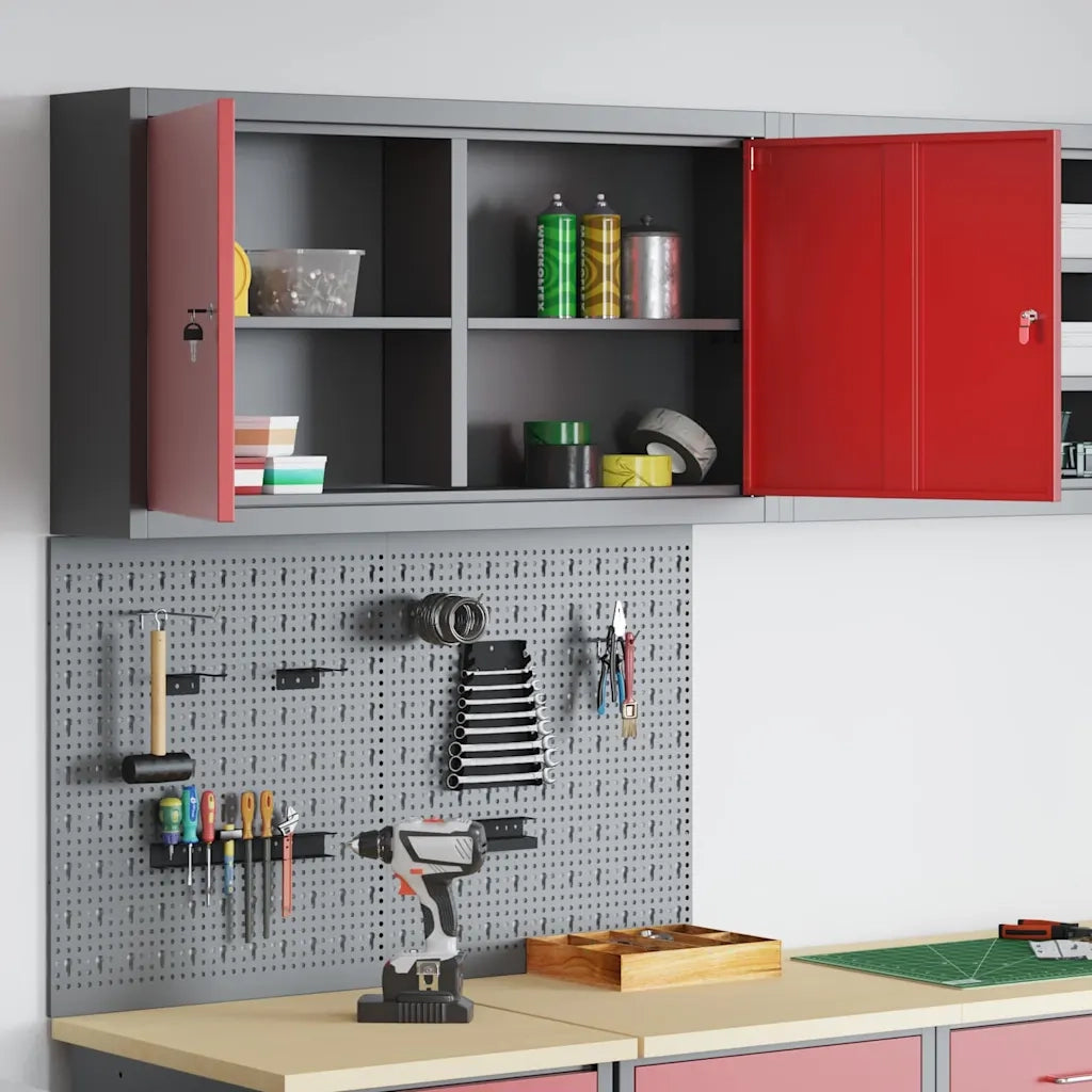 Set di armadi per attrezzi con lo scaffale 3 pcs Rosso 3321399