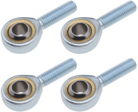 Lager per Rod End per Manubrio Destro - Prestazioni Elevate - 4 Pezzi - M10x1,50mm - Diametro di Foro 10mm - Acciaio per Laghi Resistenti - Giunto a Sfera