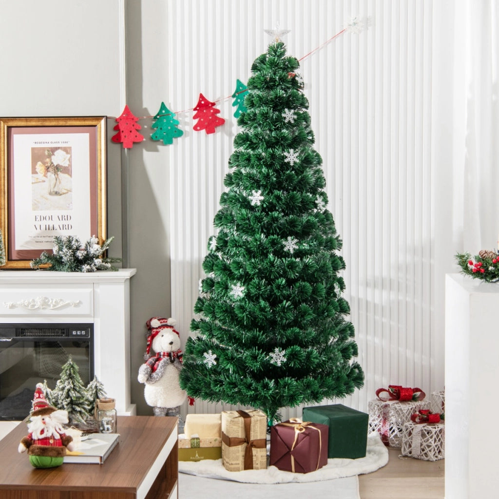 180cm Albero di natale illuminato con 28 led Albero di abete artificiale con fibra ottica cambia colore-Alberi di Natale
