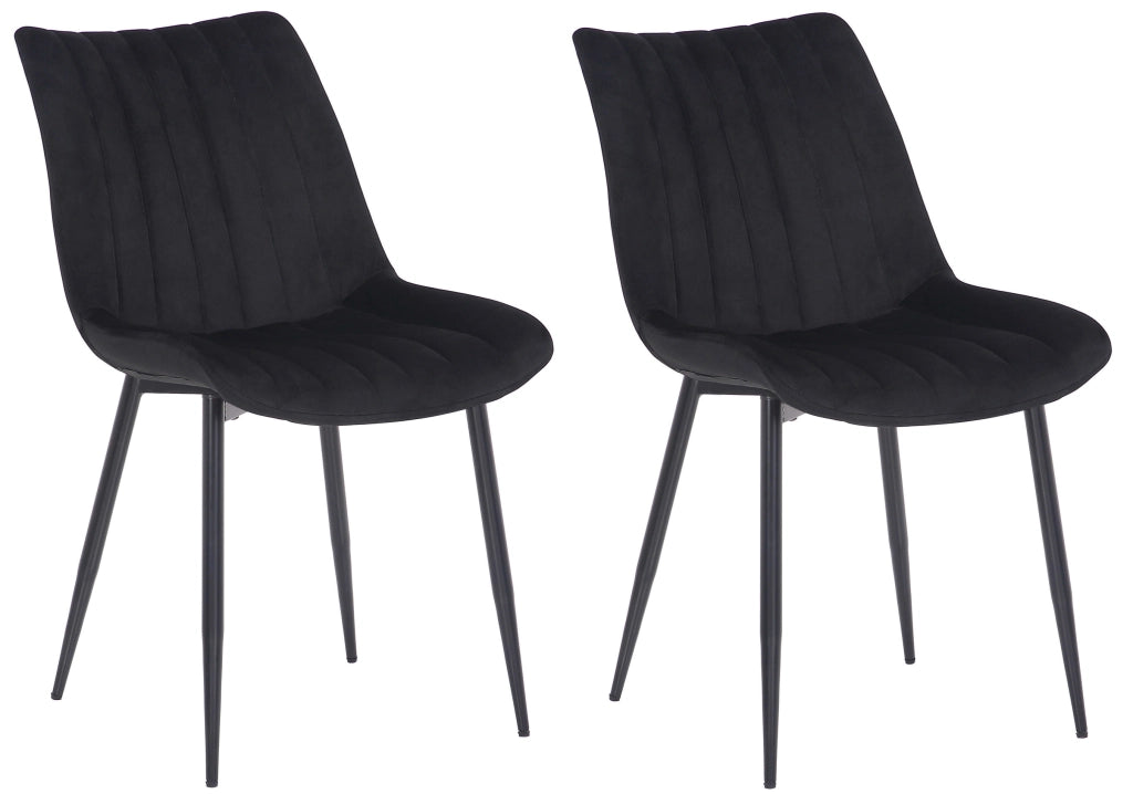 Set di 2 sedie Rahden in velluto nero