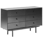 Cassettiera a 6 cassetti in truciolato nero MDF Moderna unità di archiviazione Soggiorno Camera da letto