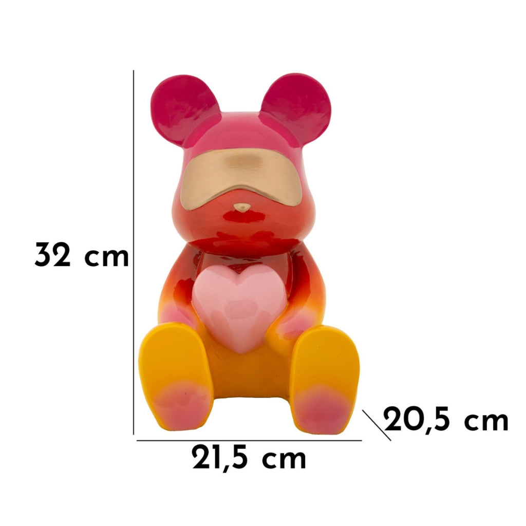 Scultura Orsacchiotto, Multicolore, Poliresina, 21,5x20,5x32 cm
