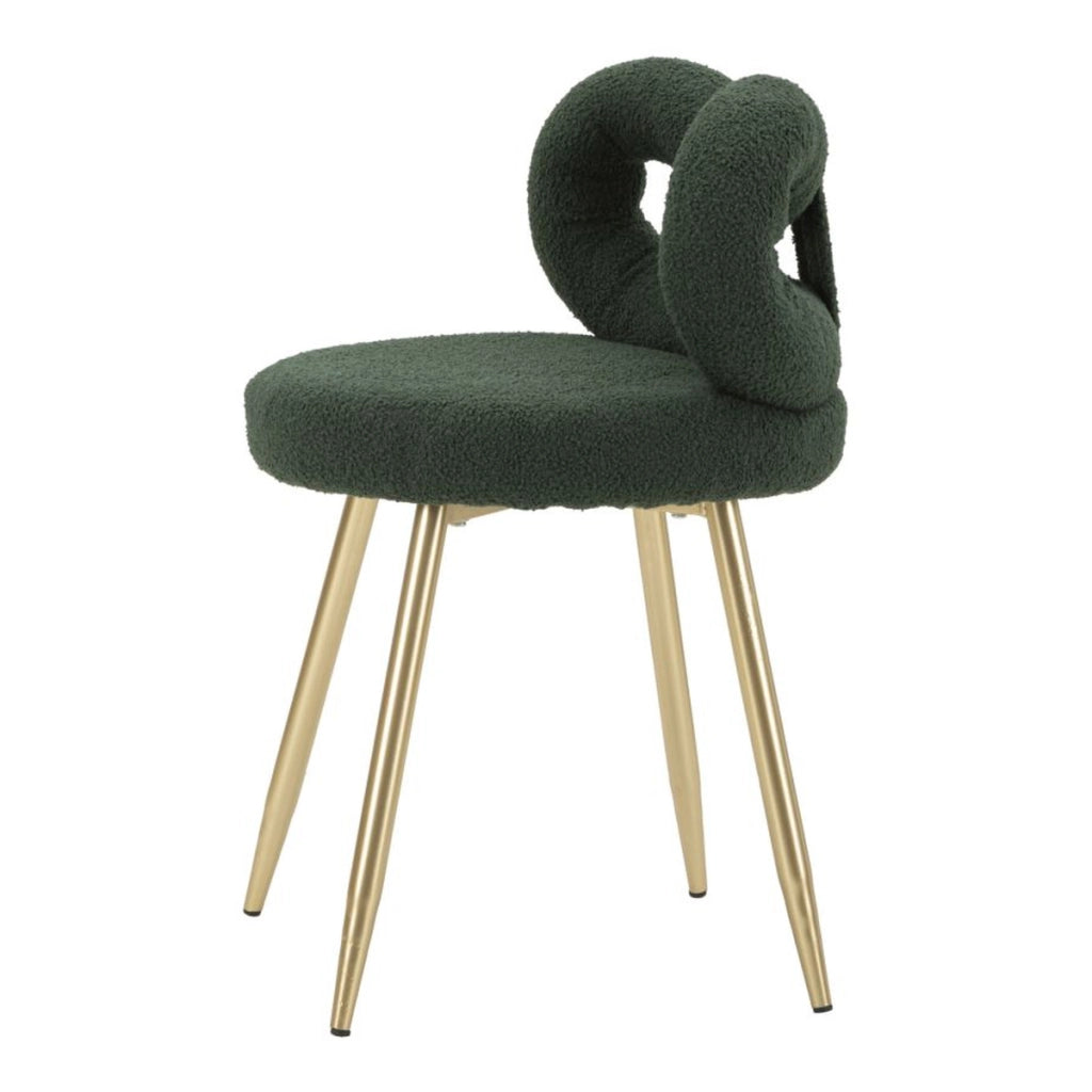 Sedia Fiocco 2, Verde, MDF, 40x40x67 cm