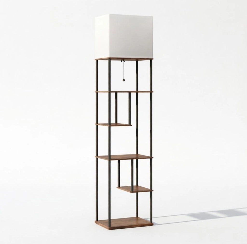 LAMPADA da terra dimmerabile 40x29x171 cm con ripiani e telecomando