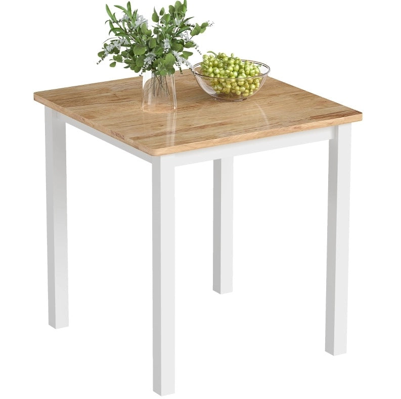 Tavolo da pranzo quadrato in legno di caucciù 69 cm