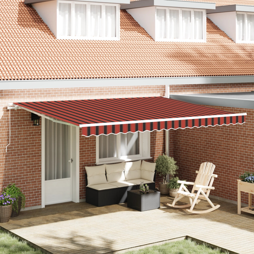 Ombrello Retrattile Arancione e Marrone 450x350 cm
