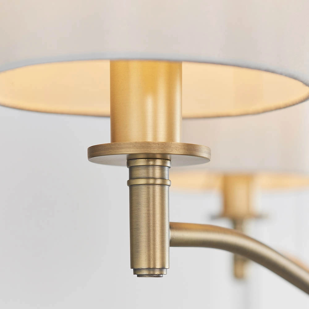 Lampadario 3 luci ottone antico opaco E14 Ortona Endon
