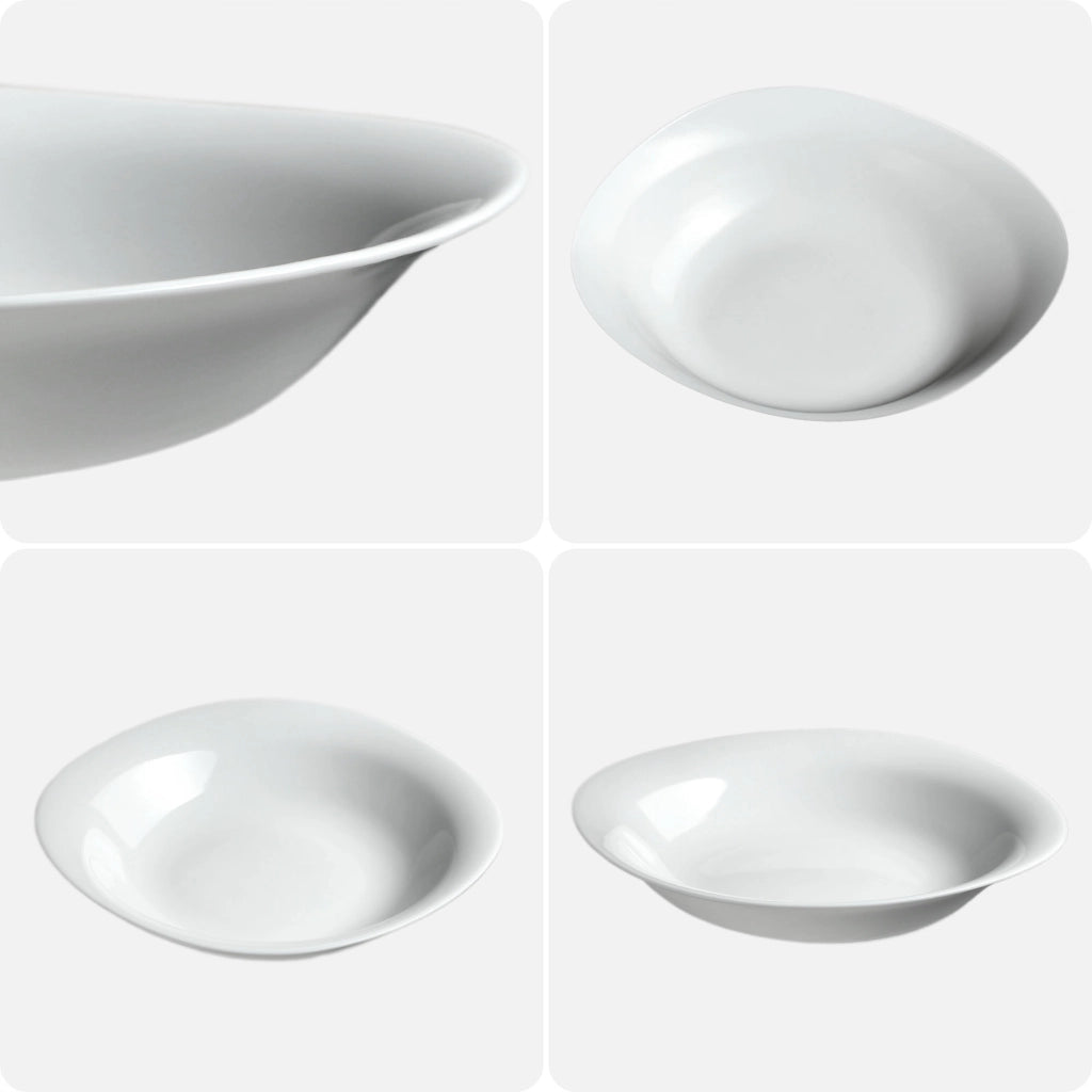 Set di 6 piatti piani profondi KADAX da 23 cm, colore bianco.
