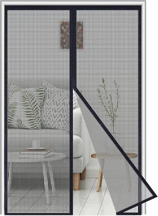 Velo da parete con chiusura magnetica - Nero - Fibra ottica - 90 x 195 cm
