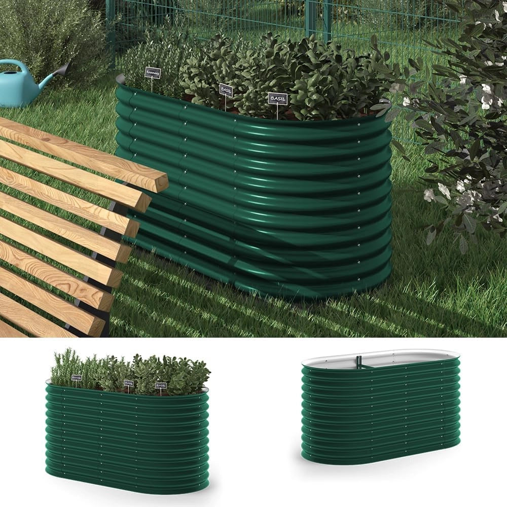 Letto per orto rialzato, Verde, 160 x 80 cm, per la coltivazione e crescita di ortaggi e erbe aromatiche