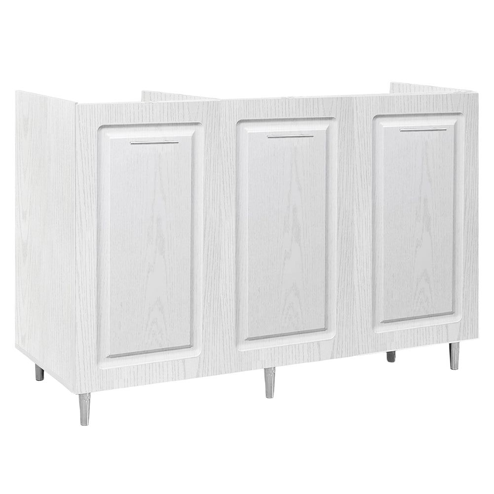Mobile Cucina Sottolavello Componibile in Legno Bianco Frass. Classico 3 Ante 120cm