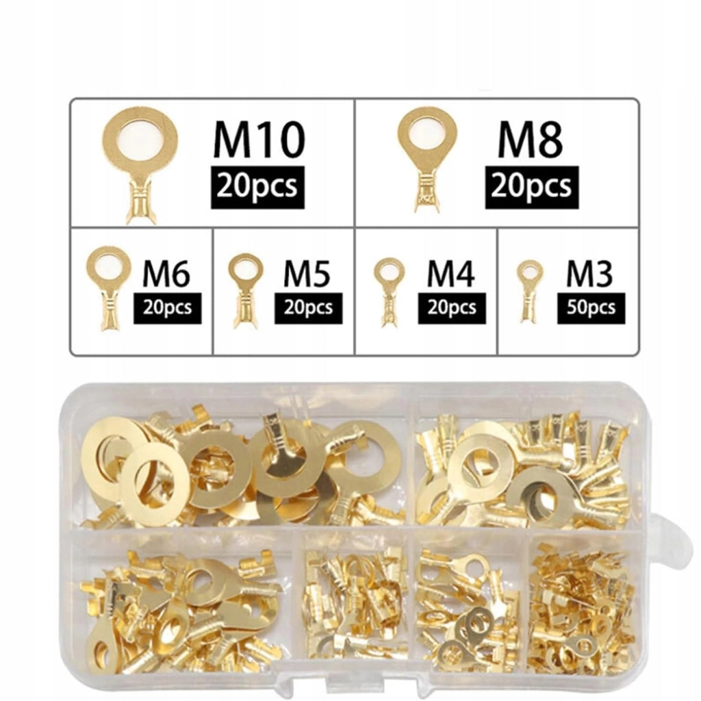 Set di Connettori Oculari M3-M10 150 Pezzi – Ottone di Alta Qualità, Alta Conduttività