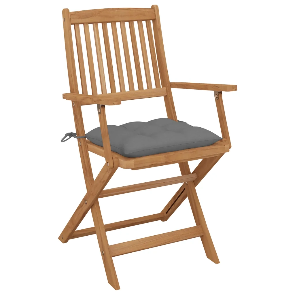 Sedie da Giardino Pieghevoli 8 pz con Cuscini Massello Acacia 3074983