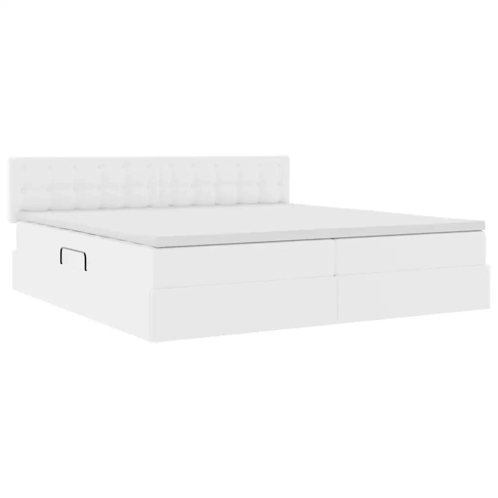 Letto con contenitore e materasso Bianco Puro 200 x 200 cm 3370410