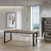 Tavolo allungabile 120/224x90 cm Tecno colore noce gambe antracite