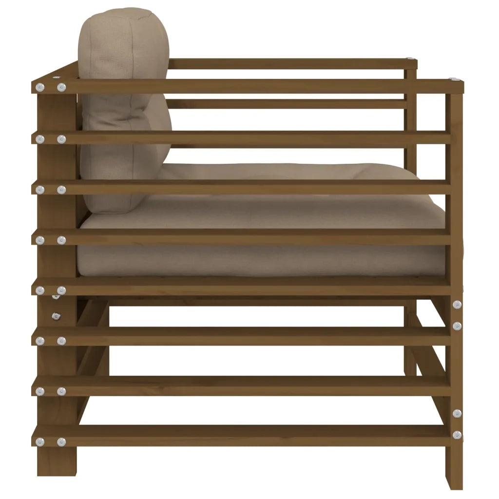 Sedia da patio-Sedie da Giardino con Cuscini 2pz Ambra Legno Massello di Pino
