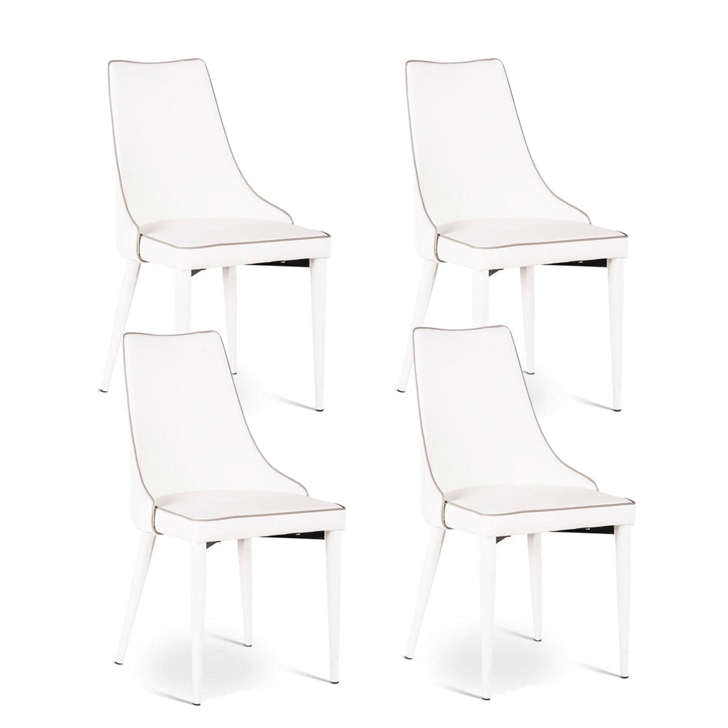 Set 4 Sedie 46x46xH91 cm in Similpelle Myriam Bianco