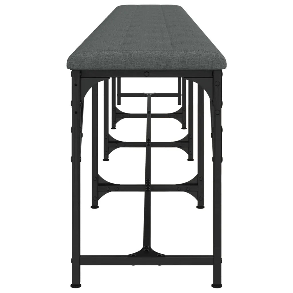 Panca da Pranzo Grigio Scuro 248x32x45 cm in Acciaio e Tessuto CFW5430036