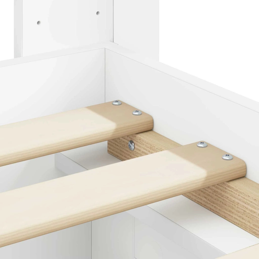 Struttura del letto con stoccaggio e testata Bianco 90 x 200 cm