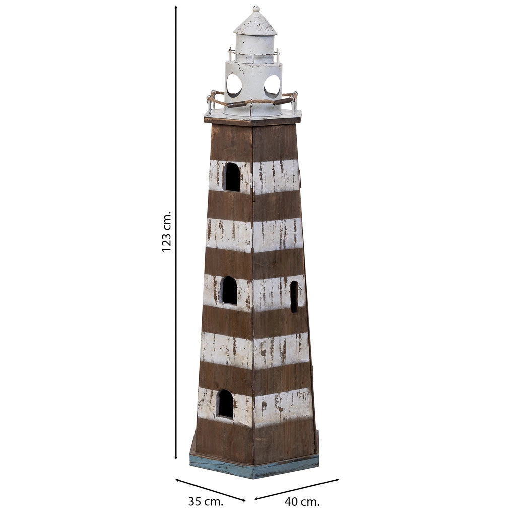 Mensola Lighthouse in legno e metallo marrone  40x35x123h cm