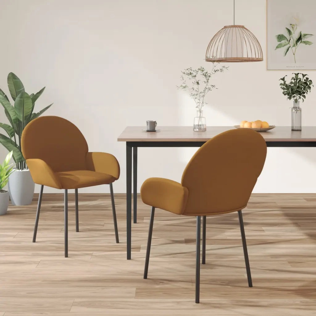Sedie da Pranzo 2 pz Marroni in Velluto 344771