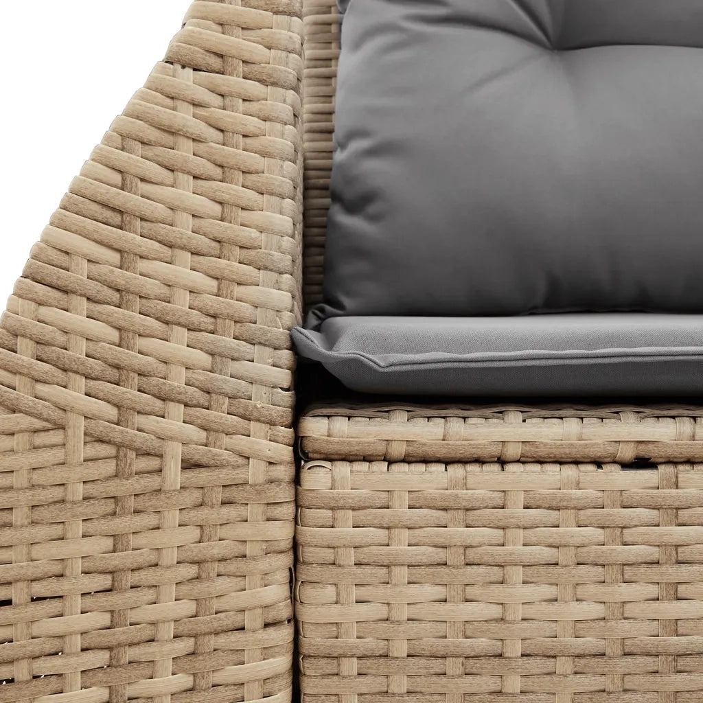 Divano da Giardino con Cuscini a 2 Posti-Sofa da Giardino-Divano da esterno Beige in Polyrattan 469559