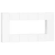Set di mobili da 8 pezzi tra cui armadio credenza mobile TV televisore per soggiorno camera da letto salotto legno ingegnerizzato bianco 02_0025220