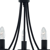 Lampadario Industrial-Nordico Maypole Acciaio Nero 5 Luci E14