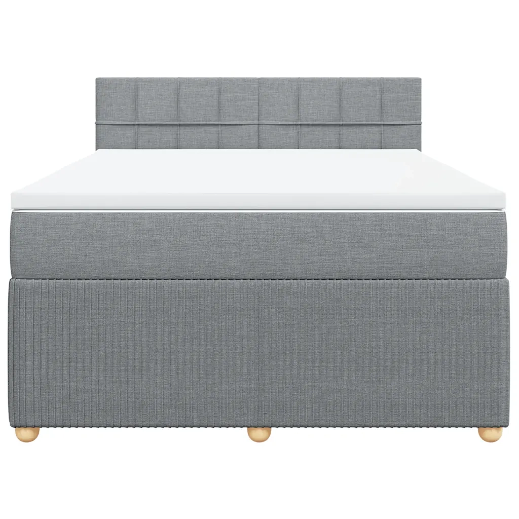 Giroletto a Molle con Materasso Grigio Chiaro 140x190cm Tessuto