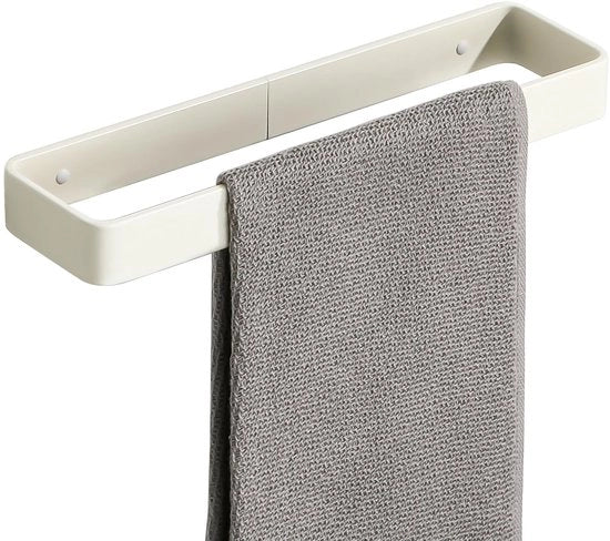 Handdoekhouder senza foratura 30CM Handdoekrek senza foratura Handdoekhouder adesivo Crèmewit Handdoekhouder per bagno e cucina in alluminio da attacco alla parete