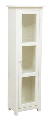 Biscottini Vetrinetta Country in legno massello di tiglio finitura bianco anticato.Made in Italy