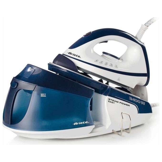 Ariete 5571 Steam Power Easy - Ferro da stiro a vapore istantaneo - piastra ceramica - Serbatoio 1,8L - Vapore continuo 120 gr/min - 2400 Watt - Blu
