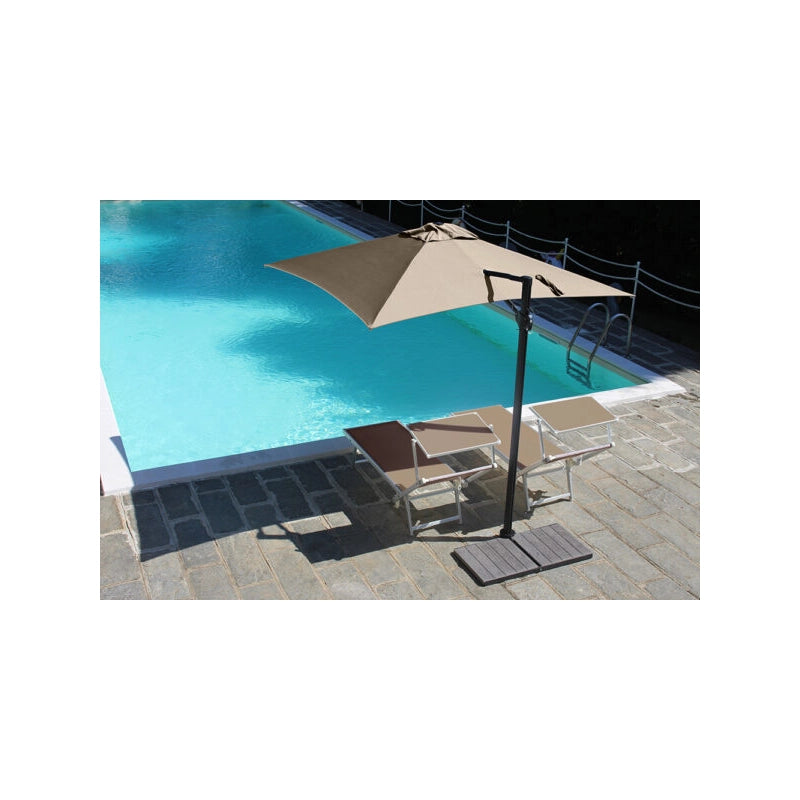 Ombrellone a palo laterale Trend R300x200 cm Made in Italy - Melange cenere