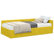 Letto singolo | Letto per adulti | Struttura Letto Angolare con Materasso 2 pcs Verde Velluto