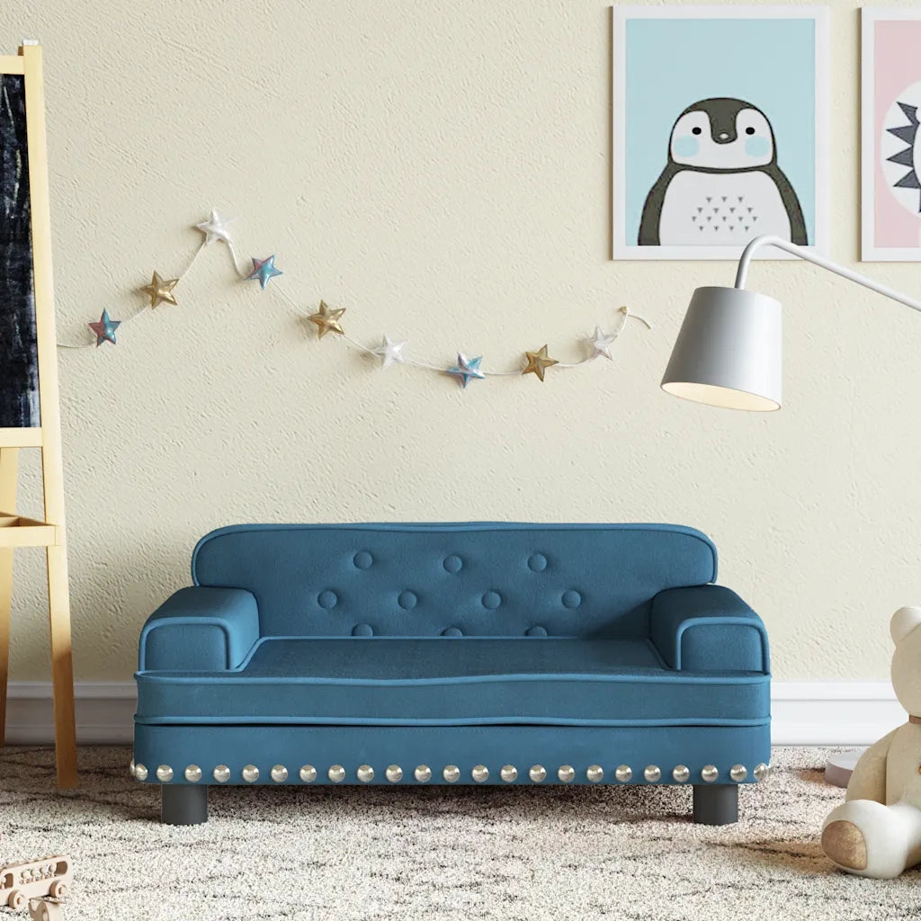 Divano per Bambini Blu 70x45x30 cm in Vellutocod mxl 117782