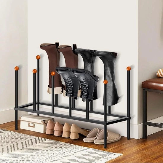 Rack per scarpe in metallo verticale nero 4 livelli per scarpe e stivali
Rack per scarpe in metallo verticale nero 5 livelli per ottimizzare lo spazio per scarpe e stivali
Rack per scarpe in metallo verticale nero per ingresso con 3 livelli