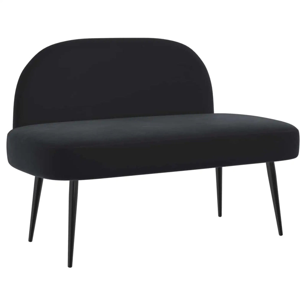 Panchina imbottita con schienale Nero 110 x 60 x 76 cm Velluto 42040791