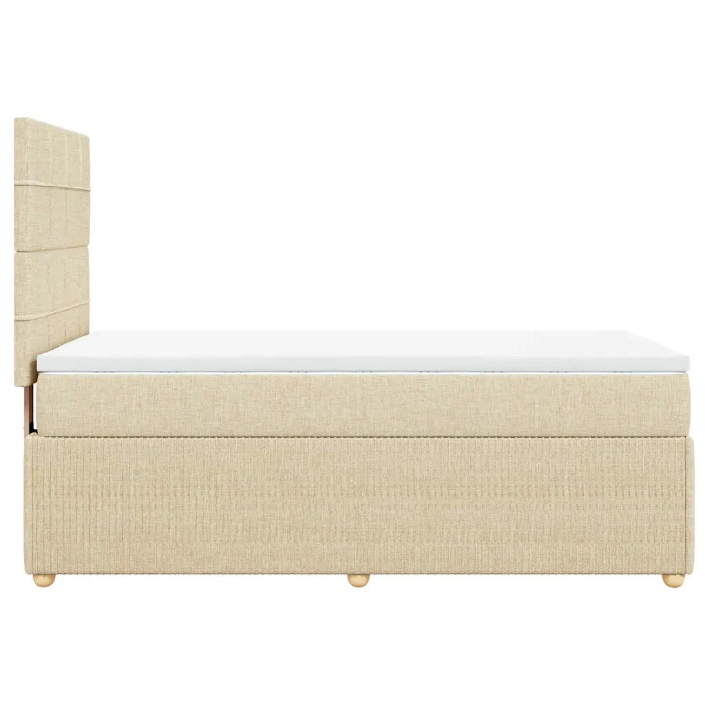 Giroletto a Molle con Materasso Crema 100x200 cm in Tessuto