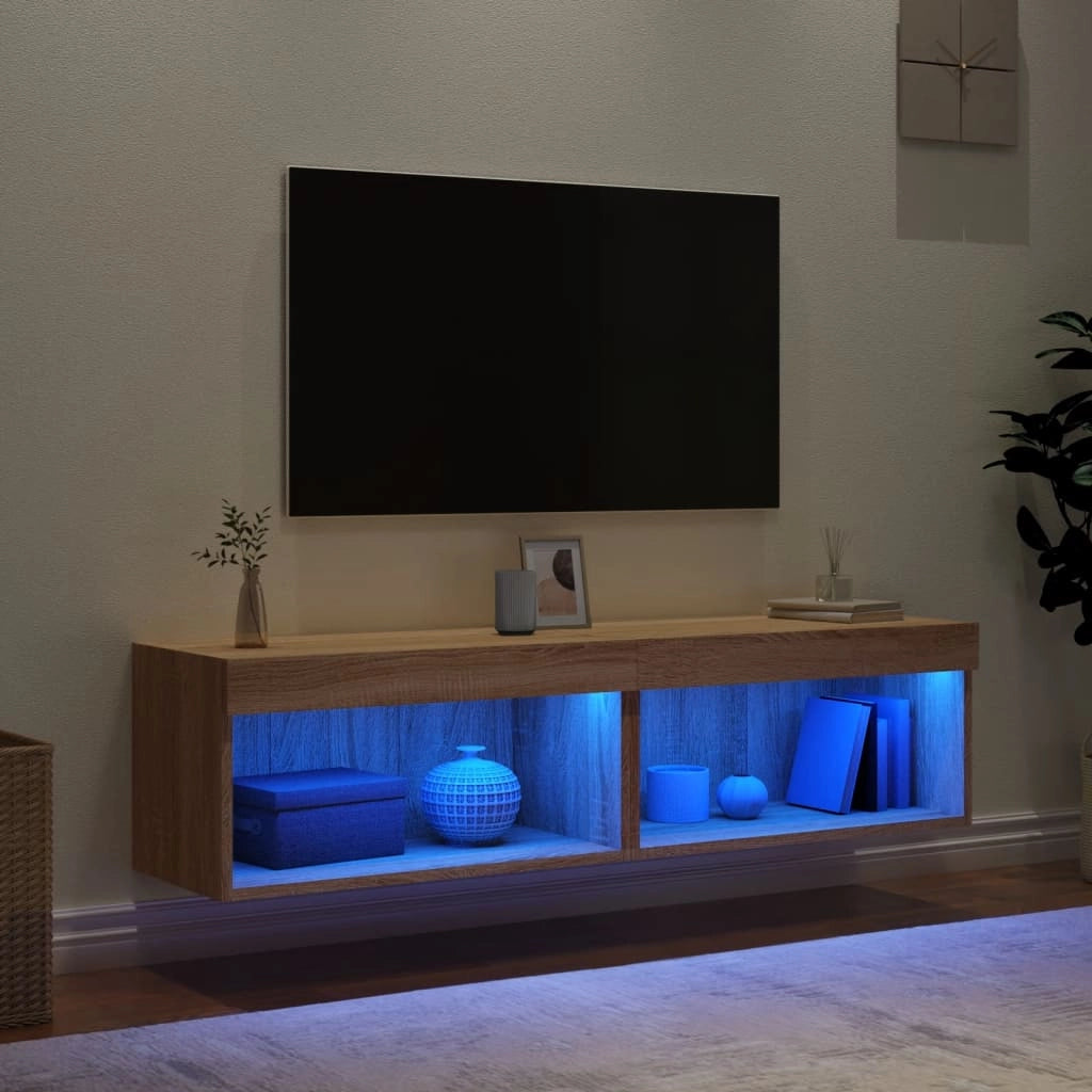Mobili TV con Luci LED 2pz Rovere Sonoma 60x30x30 cmcod mxl 111899