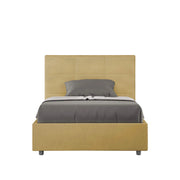 Letto una piazza e mezza senza rete imbottito 120x200 microfibra ocra Mika
