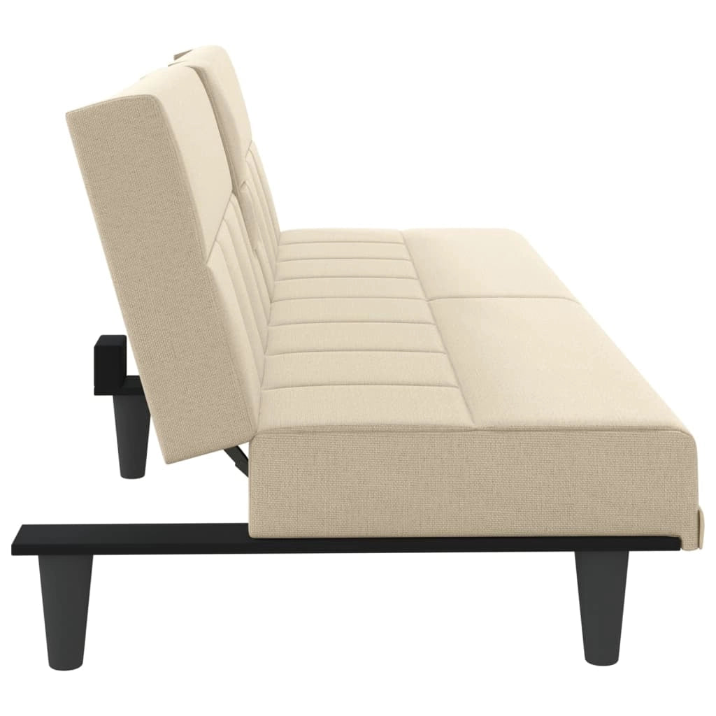 Divano letto con portabicchieri tessuto crema 02_0020421