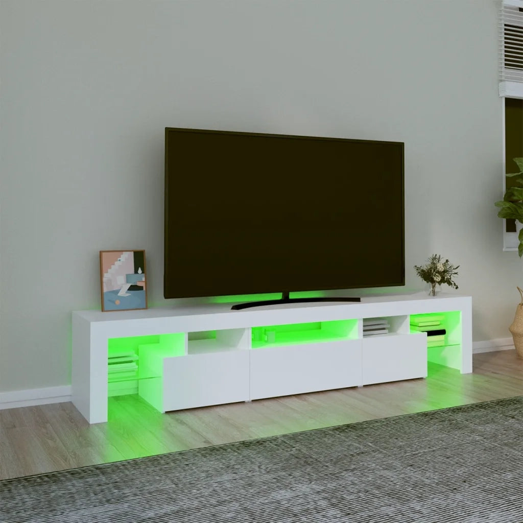 Mobile Porta TV con Luci LED Bianco 200x36,5x40 cm 3152810