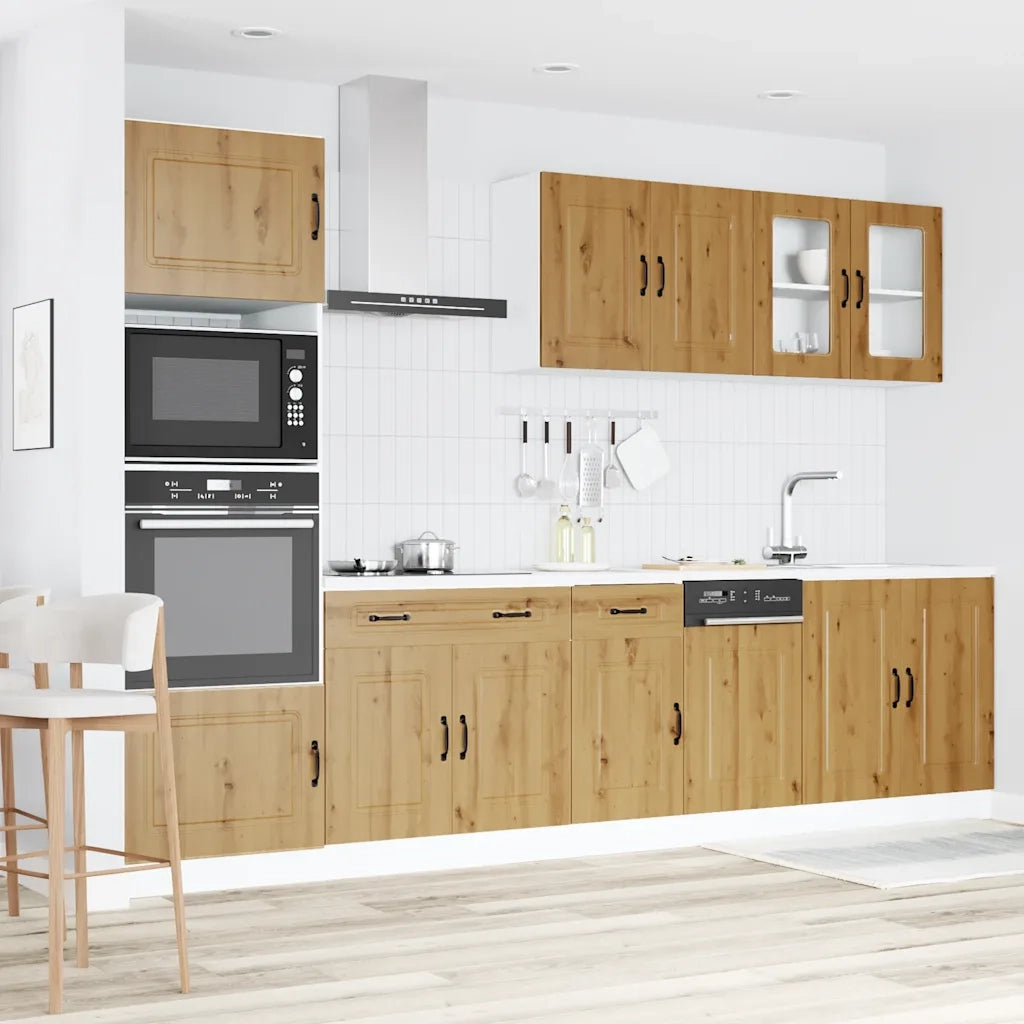 Set Mobili da Cucina 7 pz Kalmar Rovere Artigianale Truciolato