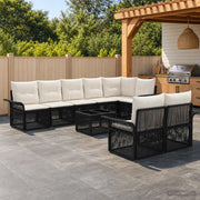 Set Divano da Giardino 9 pz Nero polyrattan 3434893