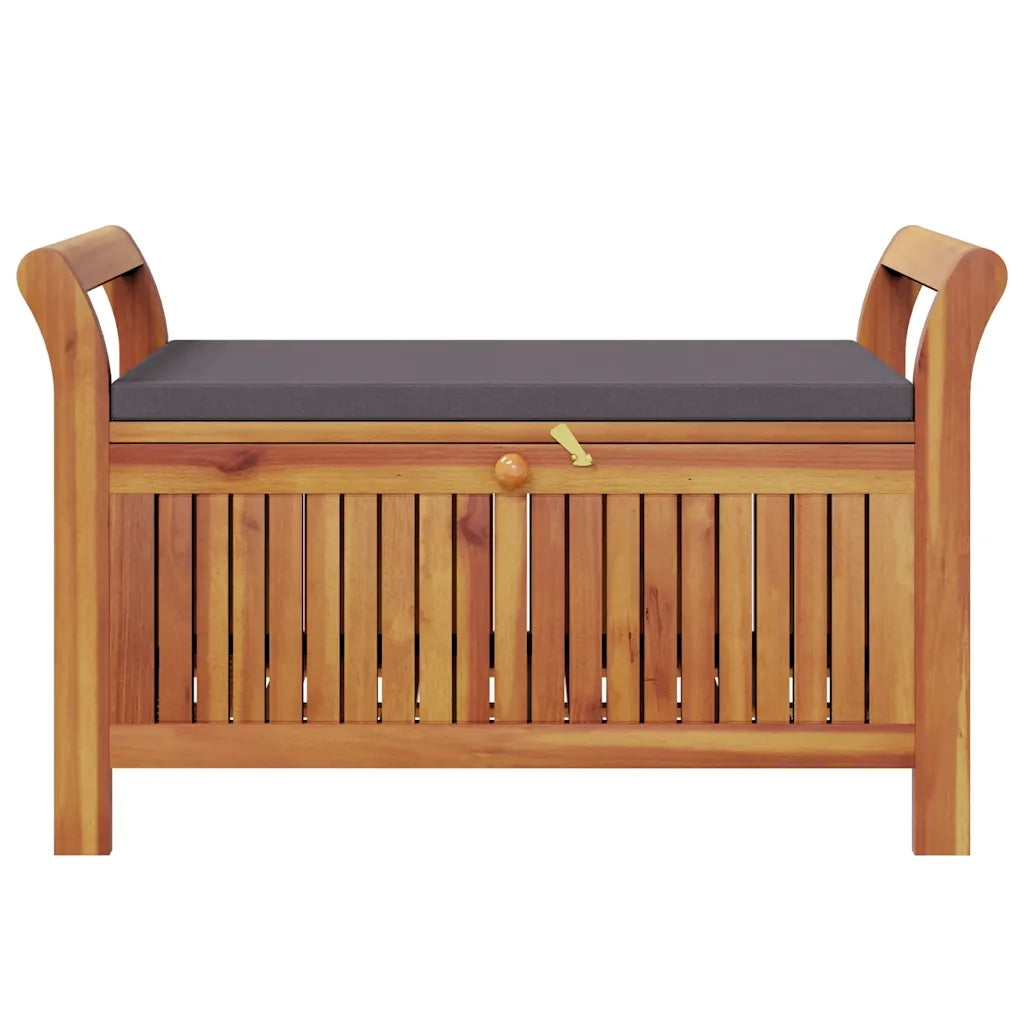 Panca Portaoggetti Giardino Cuscino 91 cm Legno Massello Acacia 319716